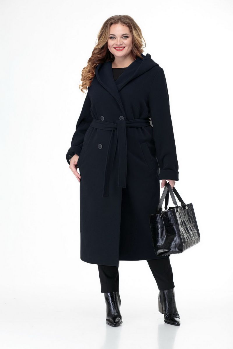 Женское пальто БелЭльСтиль 838 темно-синий