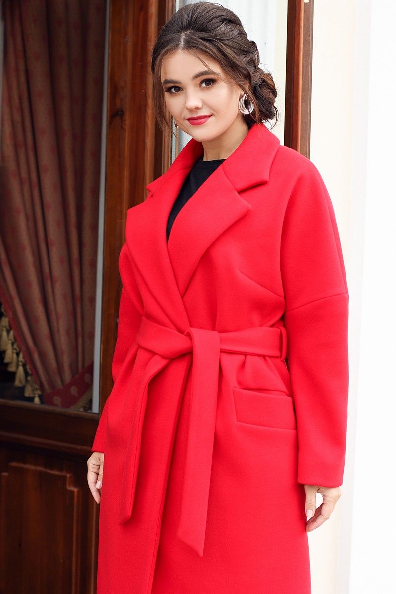 Женское пальто Мода Юрс 2615 красный