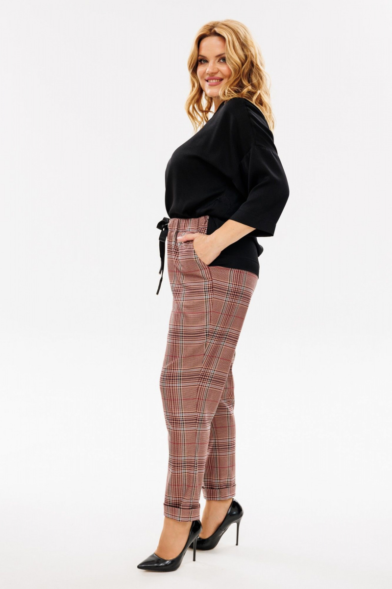 Брючный комплект Michel chic 1391 бордо,черный