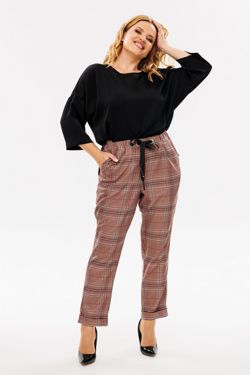 Брючный комплект Michel chic 1391 бордо,черный
