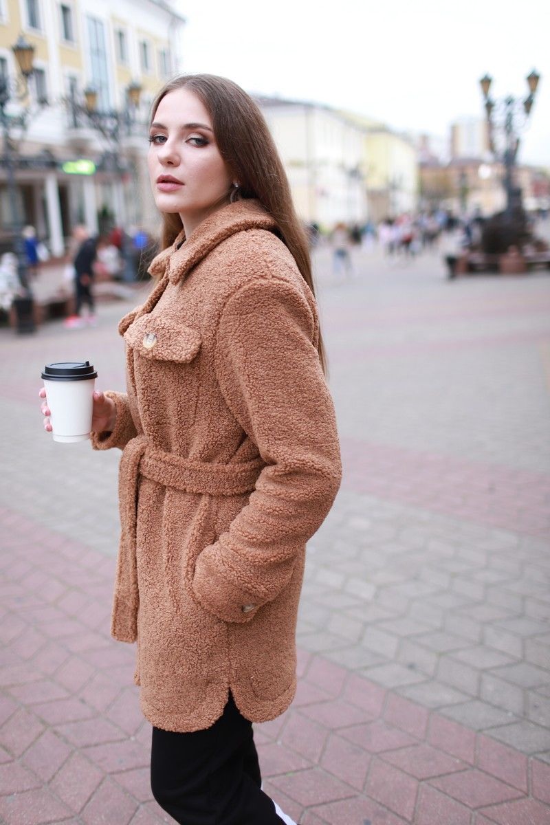 Женское пальто Motif 1508 коричневый