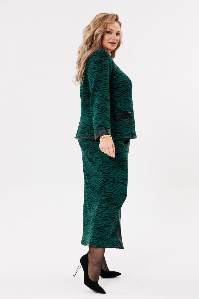 Юбочный комплект Michel chic 1394 зеленый+зебра