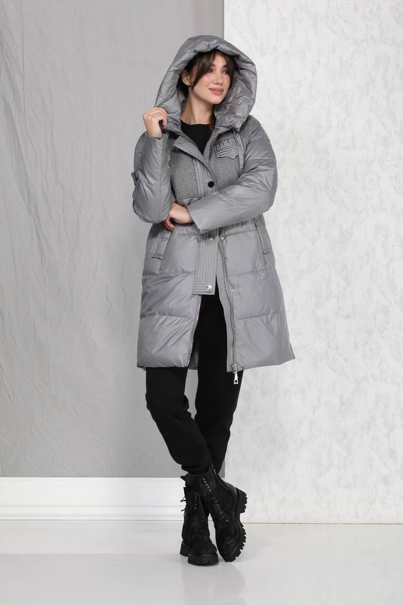 Женское пальто Beautiful&Free 4016 серый