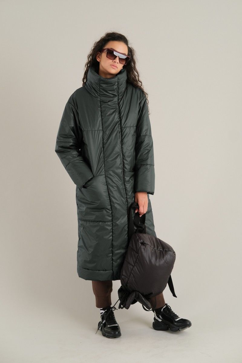 Женское пальто Motif 1485 темно-зеленый