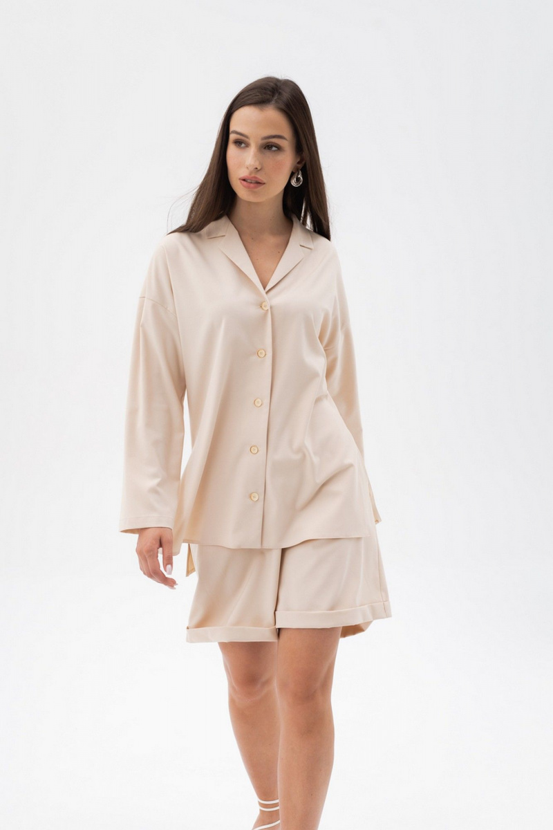 Женский комплект с шортами LANSUA L1029_+_L1030 бежевый