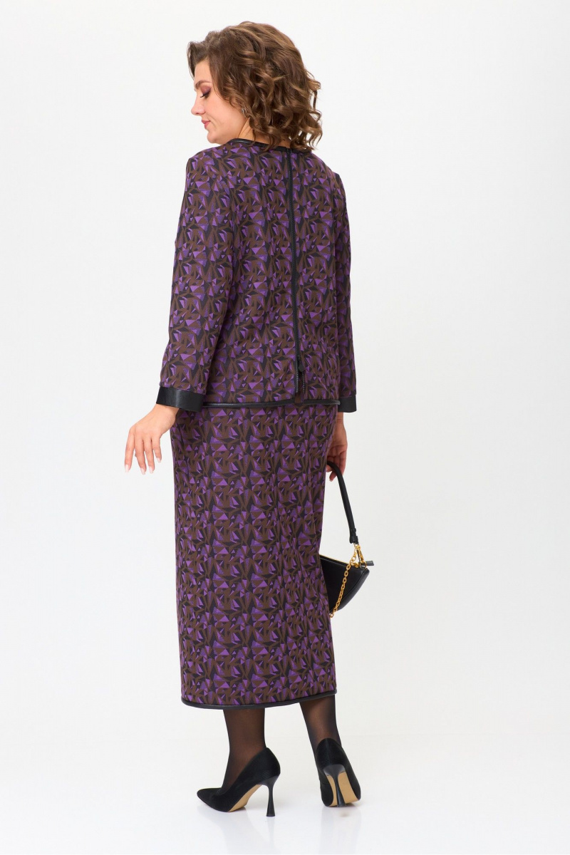 Юбочный комплект Michel chic 1394 шоколад+фиолет