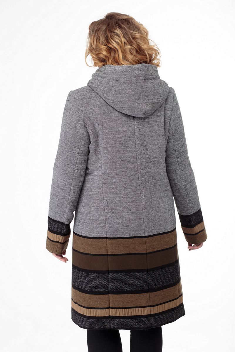 Женское пальто БелЭльСтиль 765 серо-коричневый