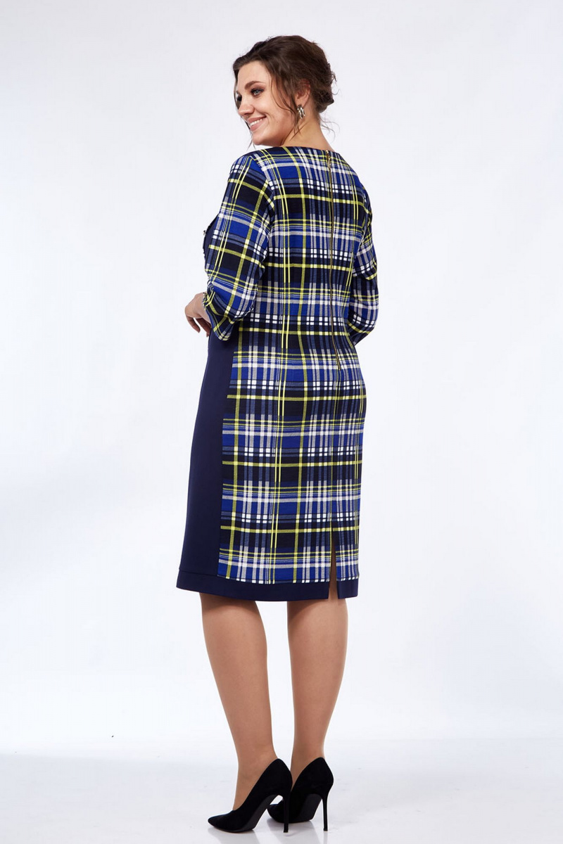 Платья Lady Style Classic 955/7 синий_желтый