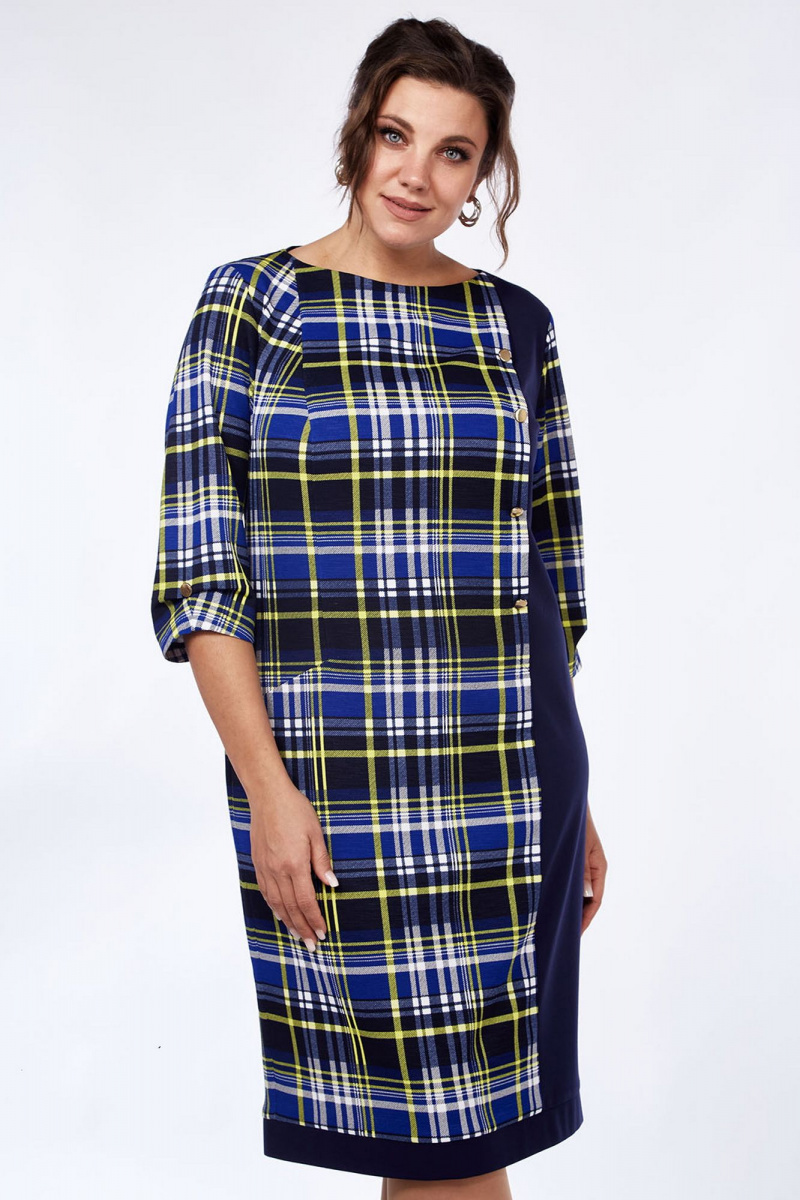 Платья Lady Style Classic 955/7 синий_желтый