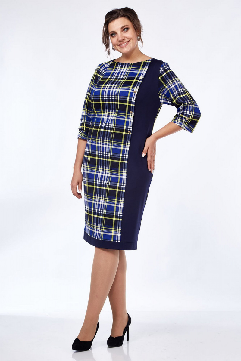 Платья Lady Style Classic 955/7 синий_желтый