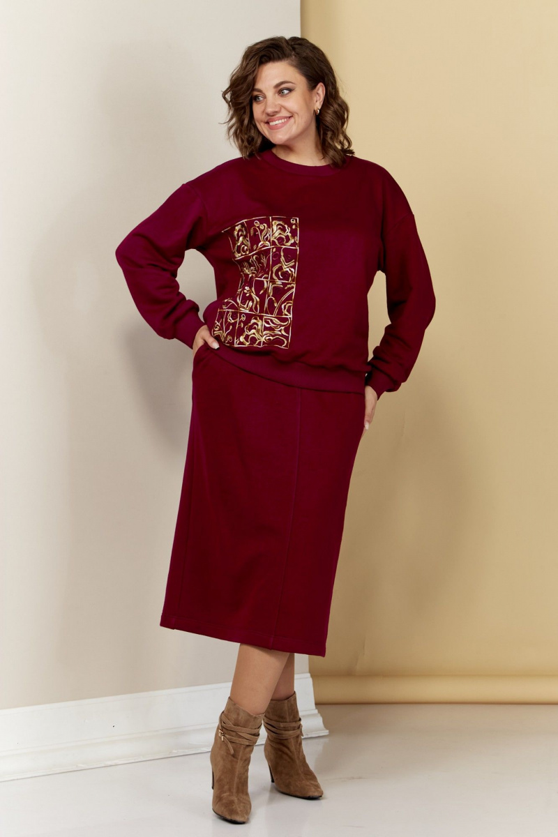 Юбочный комплект AVA fashion М-039.01 бордовый