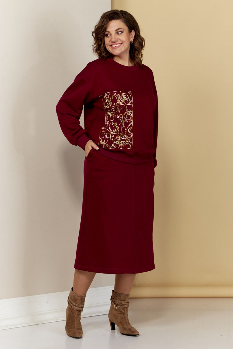 Юбочный комплект AVA fashion М-039.01 бордовый