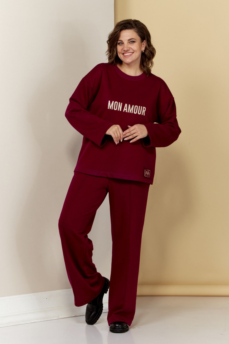 Брючный комплект AVA fashion М-040.01 бордовый