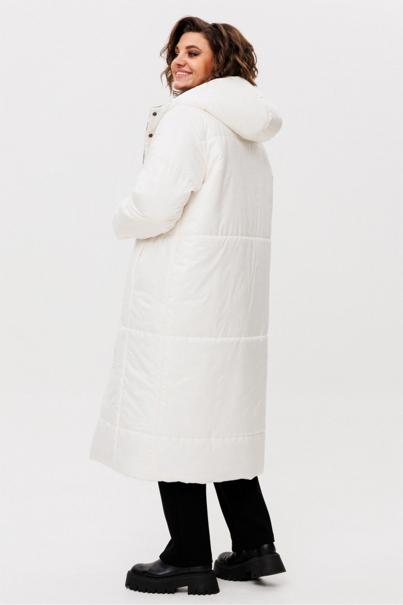 Женское пальто Rumoda 2236 белый-черный