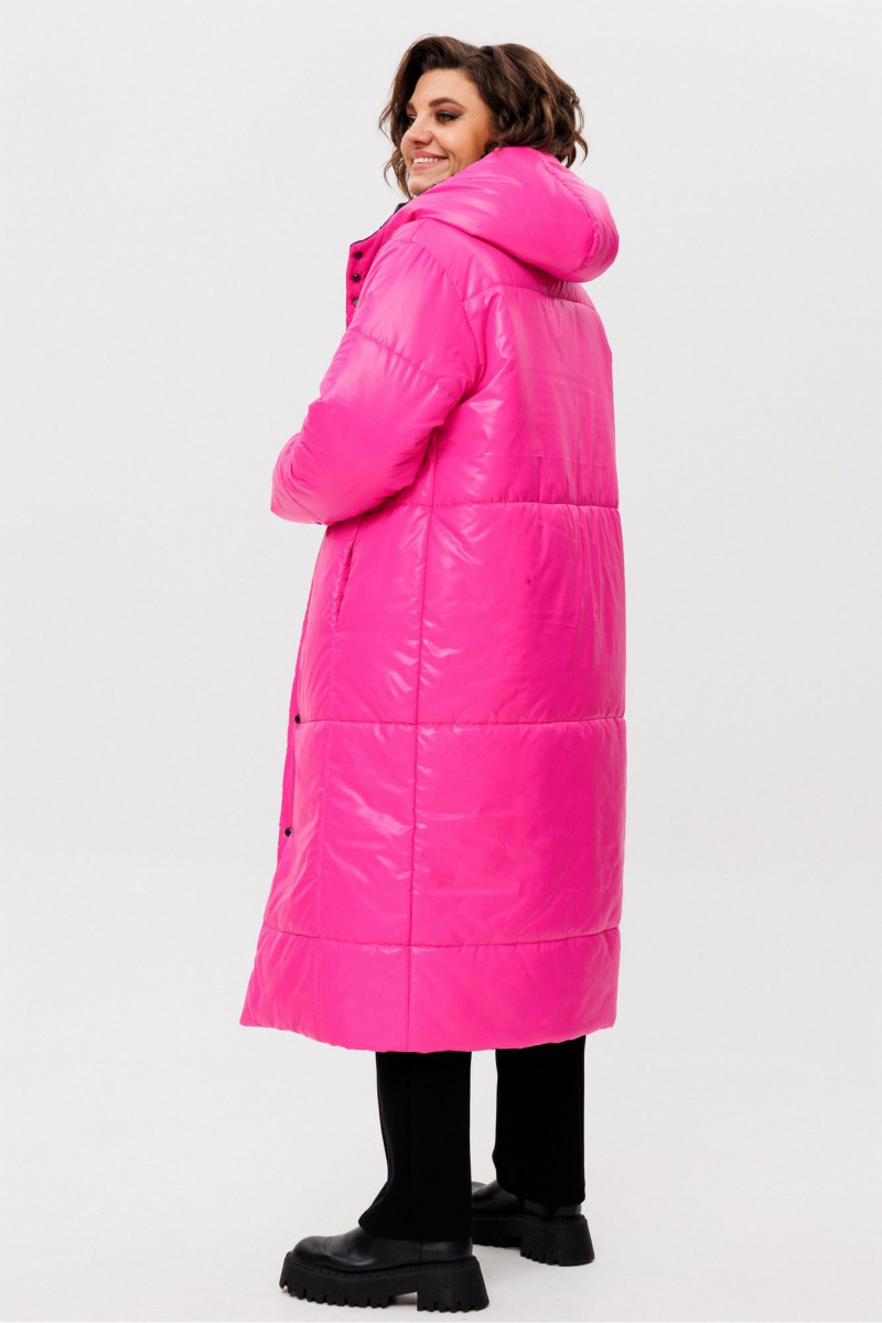 Женское пальто Rumoda 2236 розовый-черный