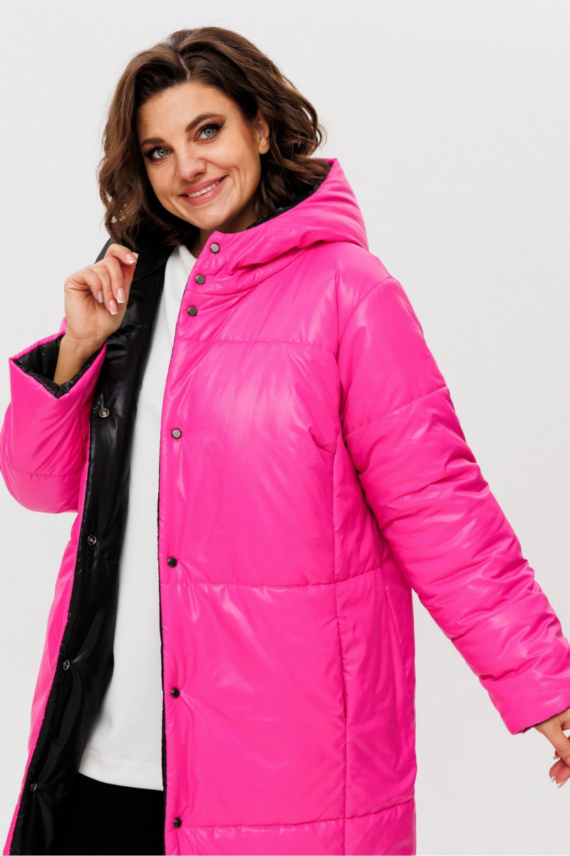 Женское пальто Rumoda 2236 розовый-черный