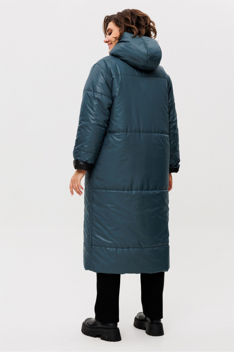 Женское пальто Rumoda 2236 зеленый-черный