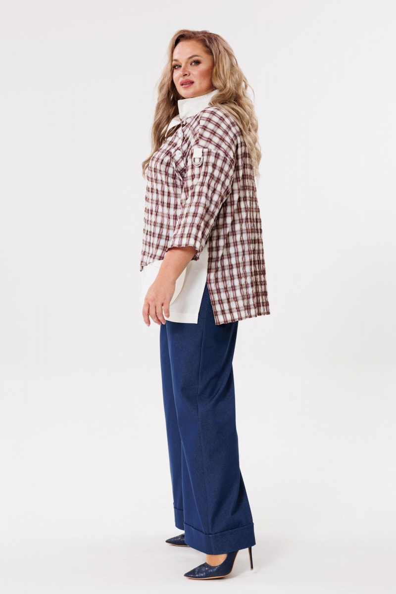 Блузы Michel chic 751/1 клетка,бежевый