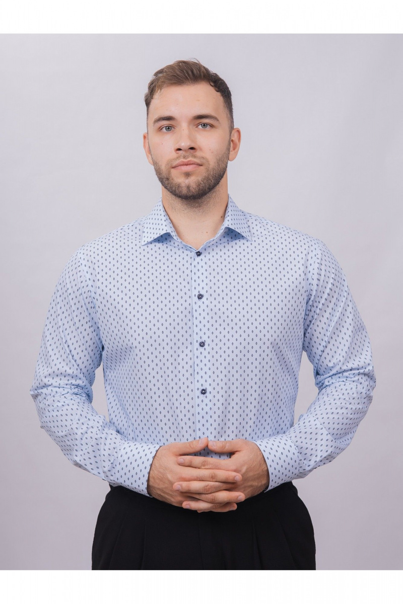 Рубашки с длинным рукавом Nadex 01-088812/501-24 голубо-темно-синий