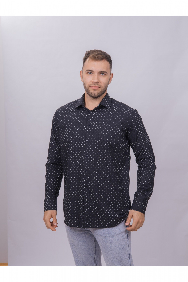 Рубашки с длинным рукавом Nadex 01-094811/501-24 темно-синий-белый