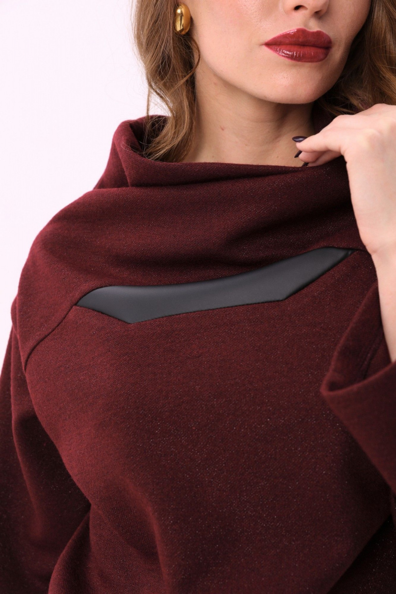 Джемперы NikVa 906-1 винный+чёрный