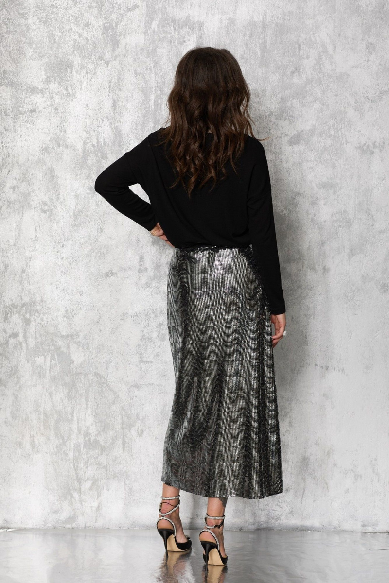 Юбки MG Wear 3112 серебристая_пайетка
