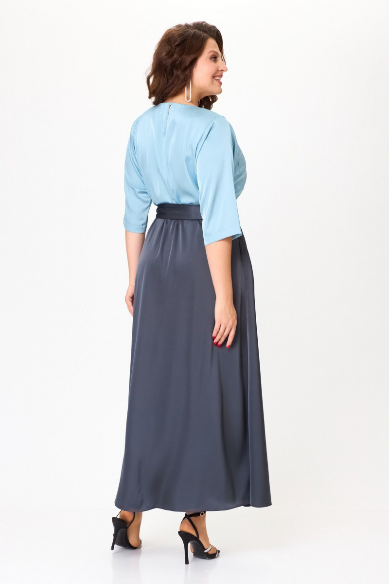 Платья ANASTASIA MAK 1229 голубой+графит