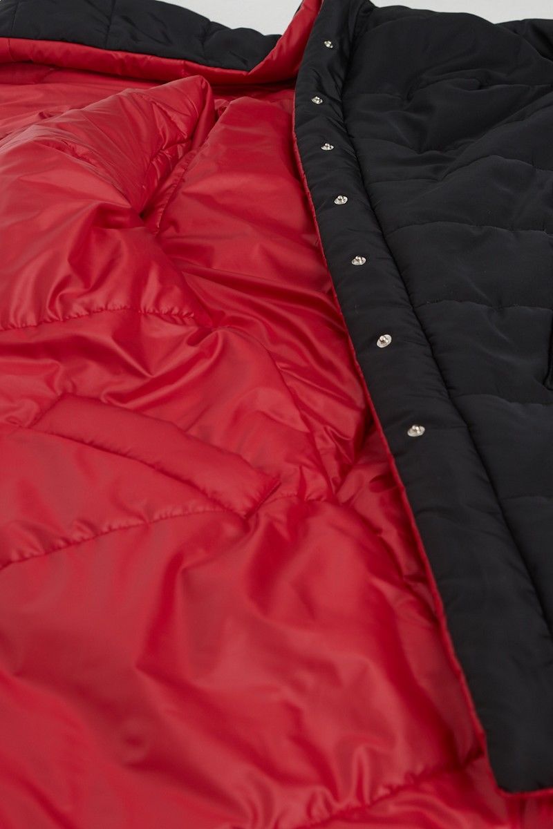 Женское пальто Pretty 1208 черный-красный