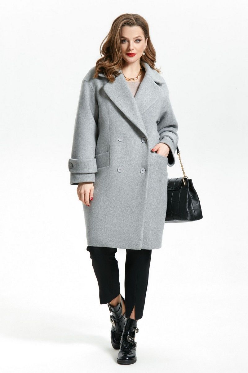 Женское пальто TEZA 1808  серый