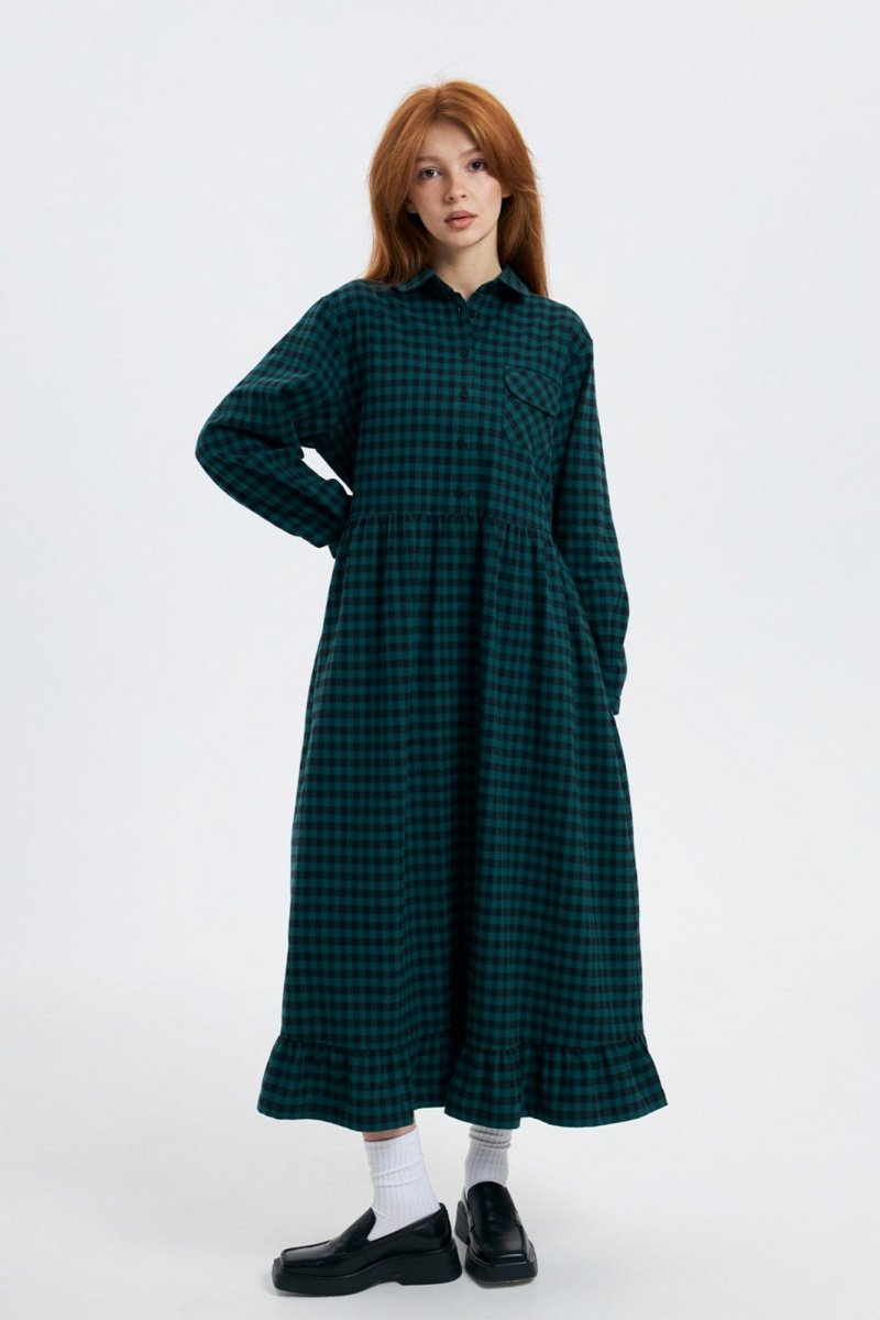 Платья Individual design 24241 клетка/зеленый