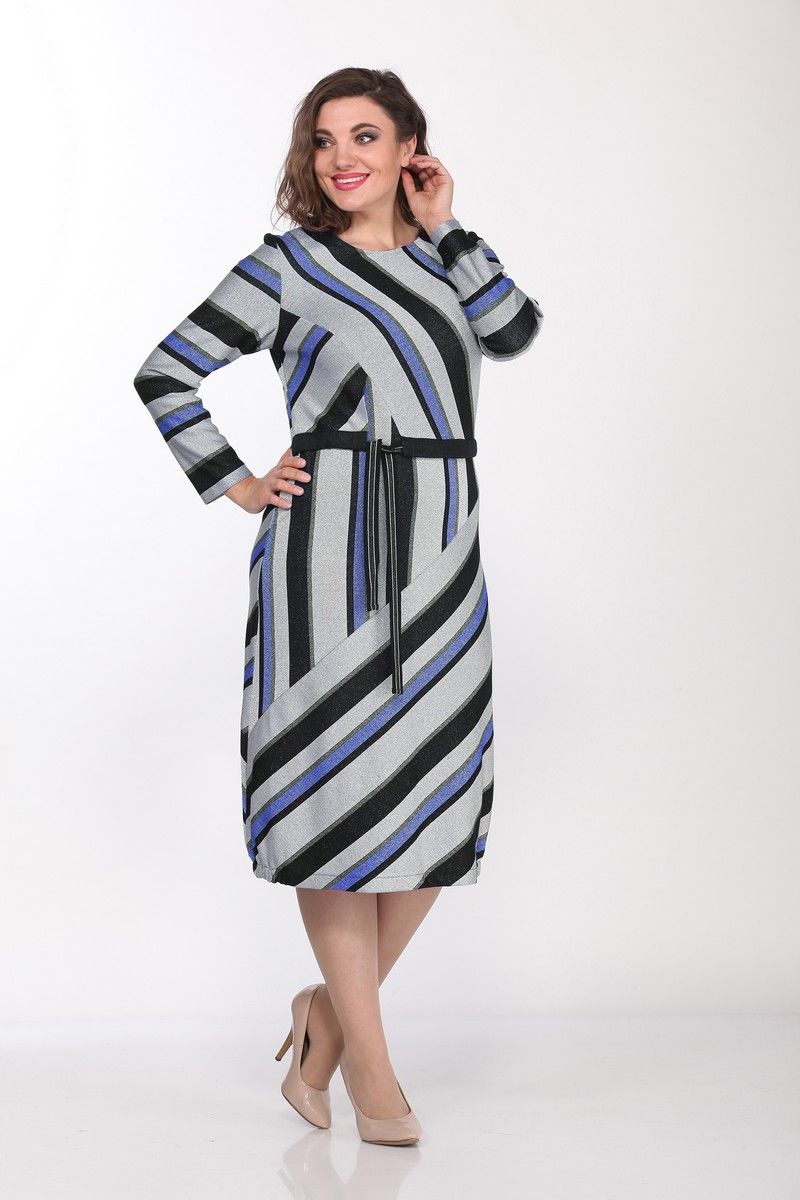 Платья Lady Style Classic 2020/2 серый-синий