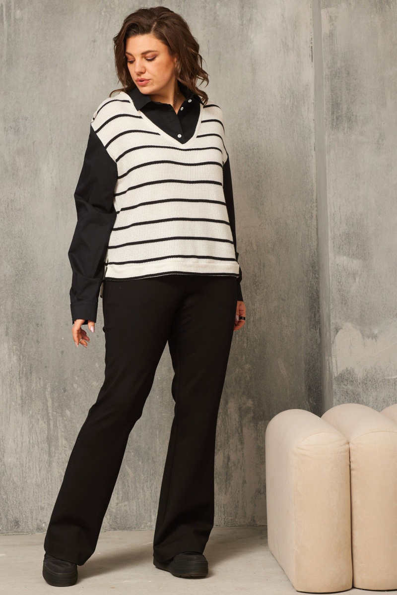 Блузы BegiModa 4114 черно-белый