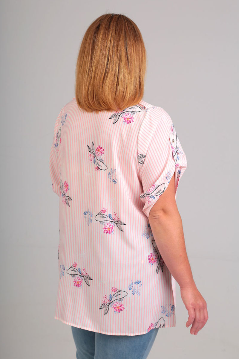 Блузы Таир-Гранд 62310 розовая-полоска