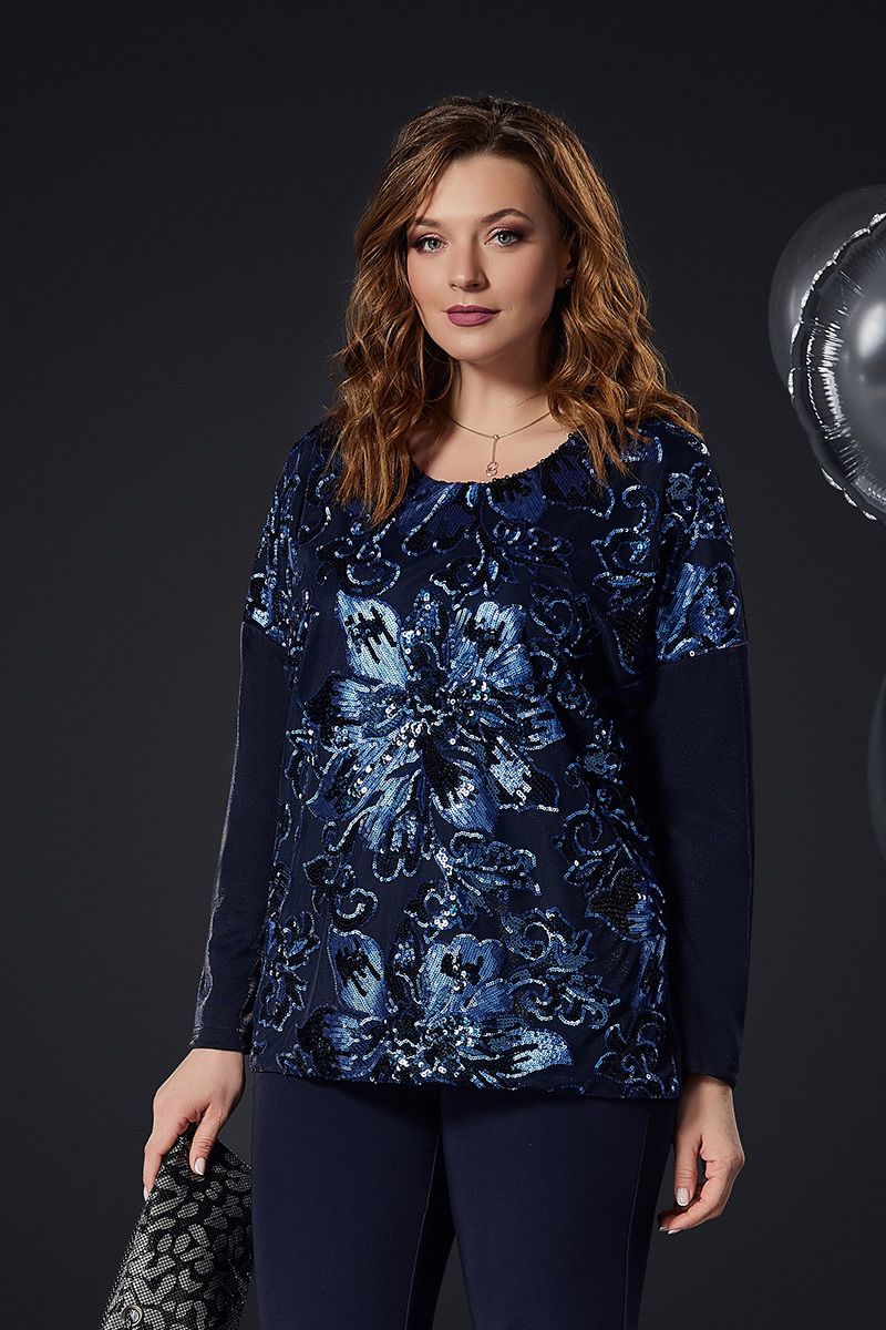 Блузы Andrea Style 00314а синий