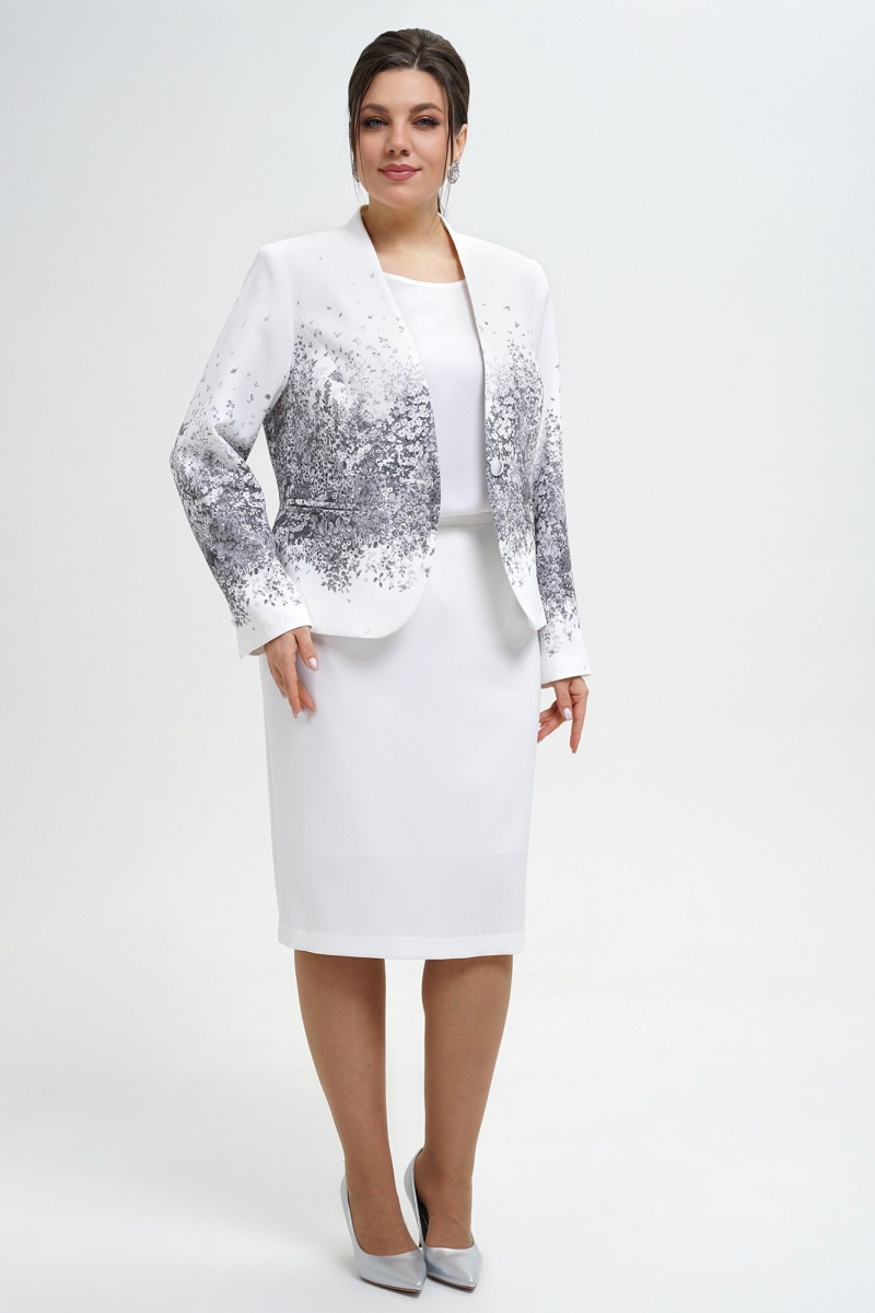 Юбочный костюм Alani Collection 2300 серый_принт