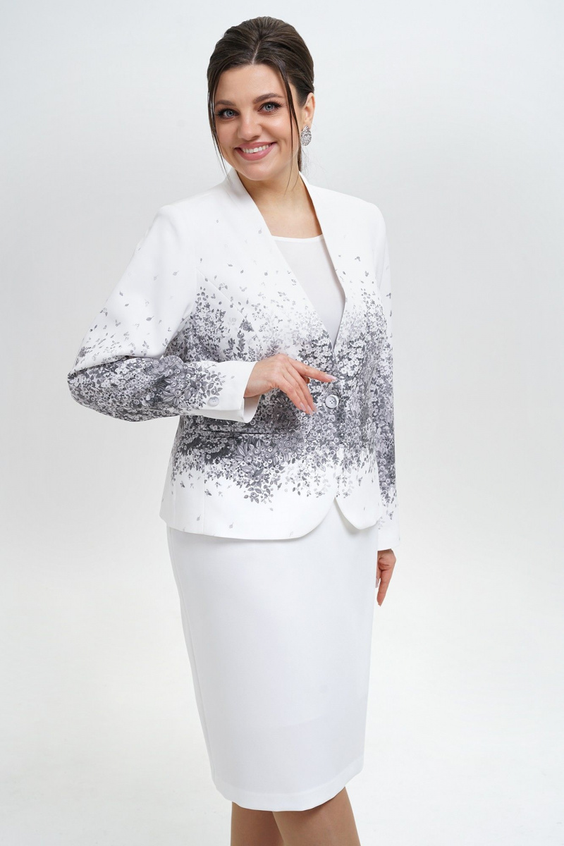 Юбочный костюм Alani Collection 2300 серый_принт
