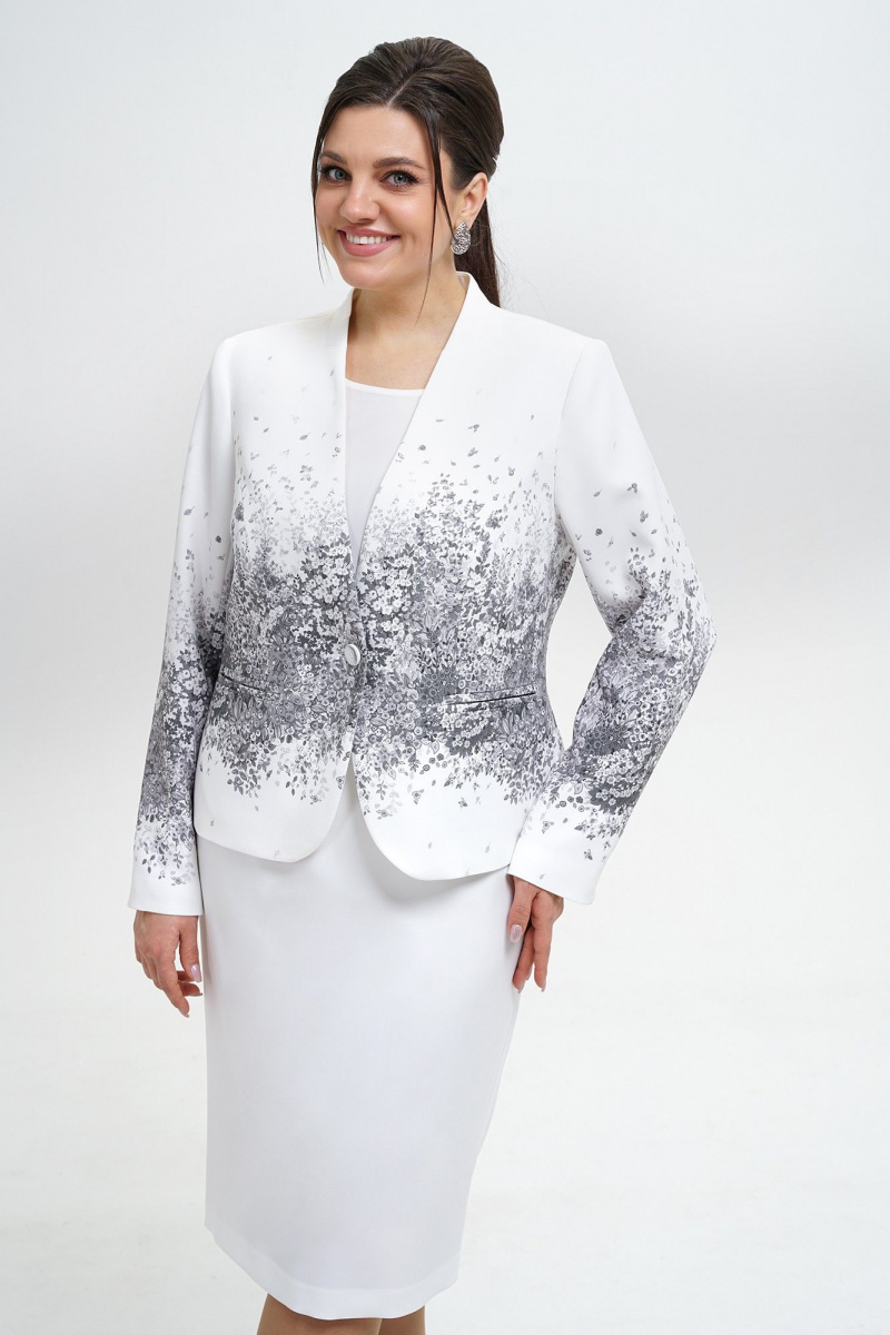 Юбочный костюм Alani Collection 2300 серый_принт
