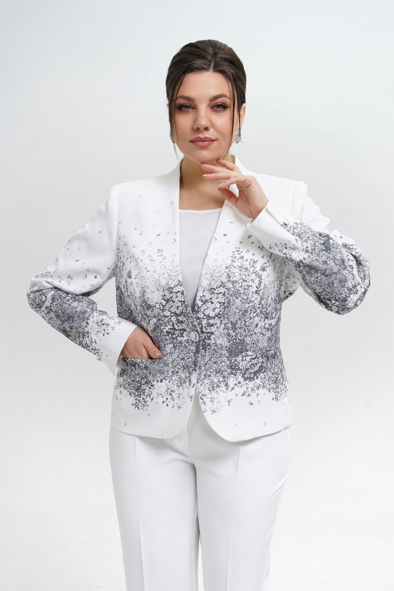 Брючный костюм Alani Collection 2301 серый_принт