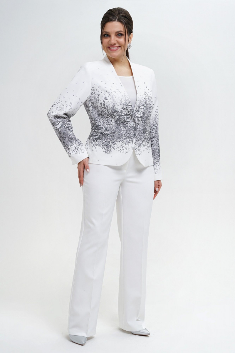 Брючный костюм Alani Collection 2301 серый_принт