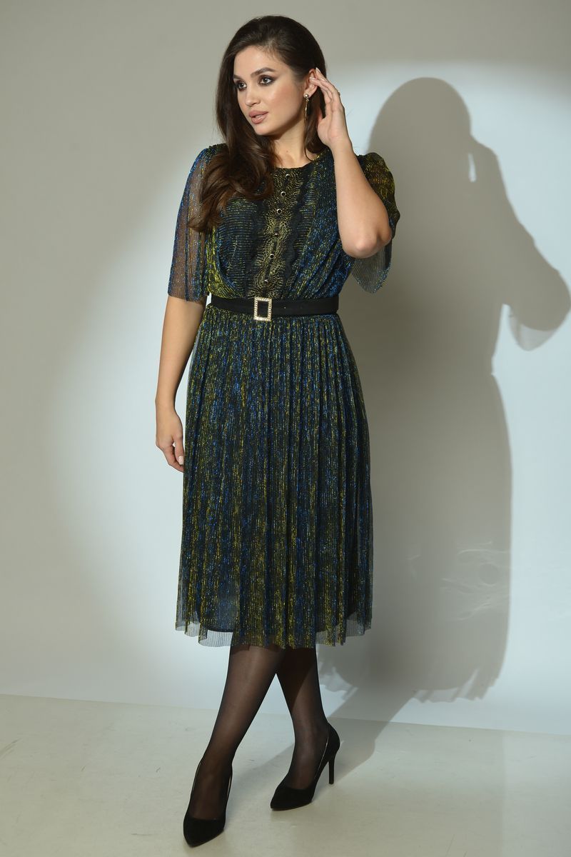 Платье Angelina 610 золотисто-синий