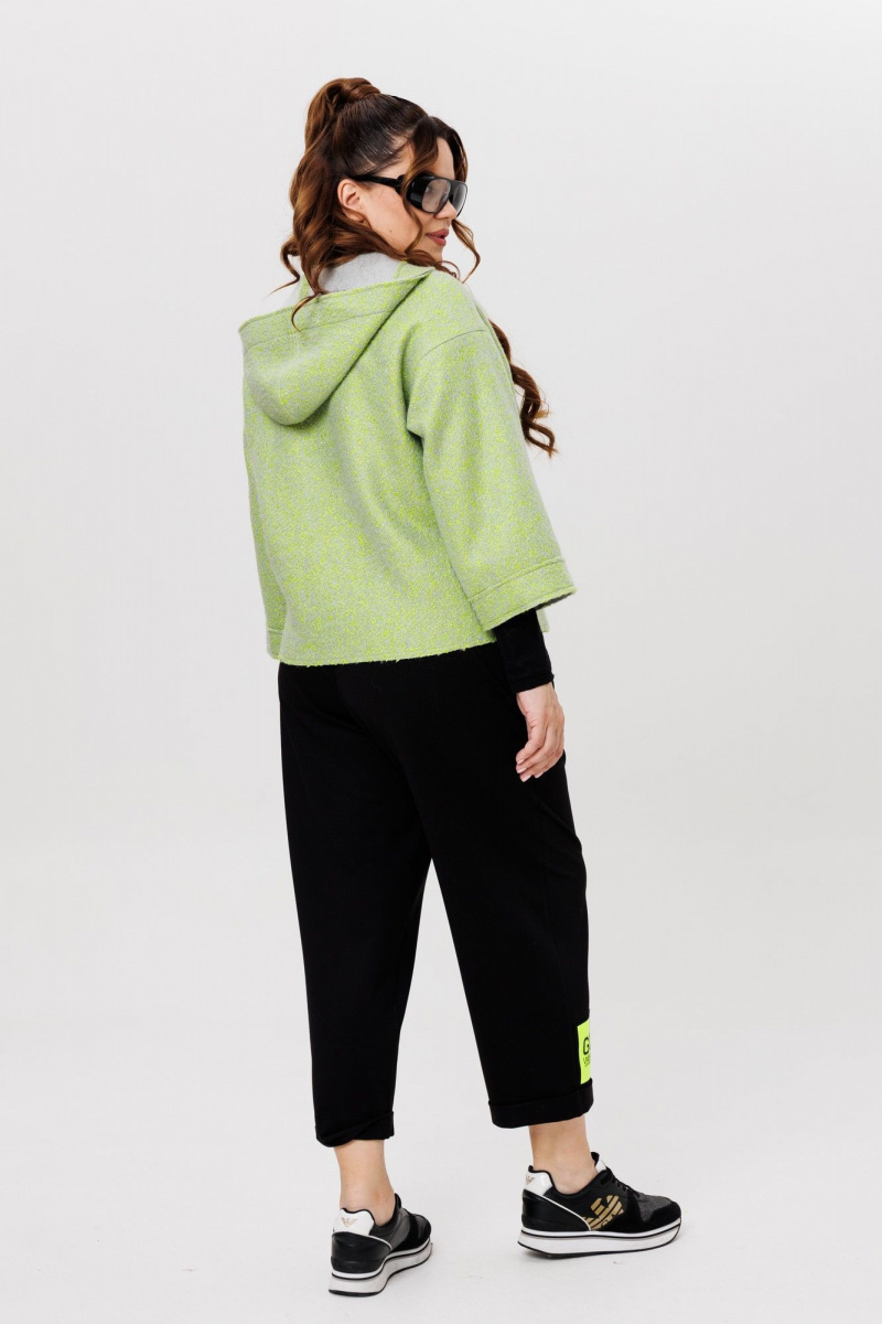 Брючный костюм Michel chic 1357/1 салатовый,черный