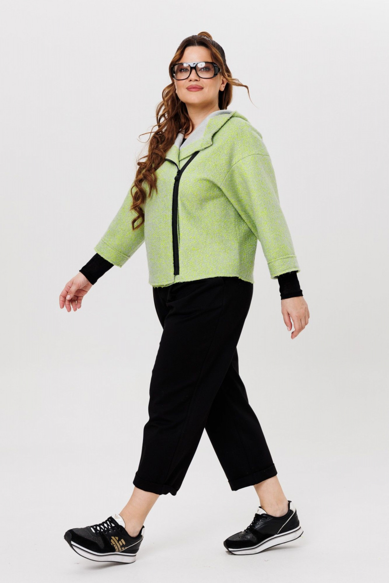 Брючный костюм Michel chic 1357/1 салатовый,черный