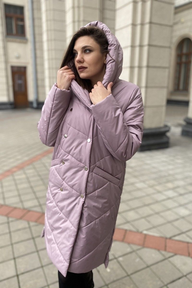 Женское пальто Ольга Стиль С-699 сирень