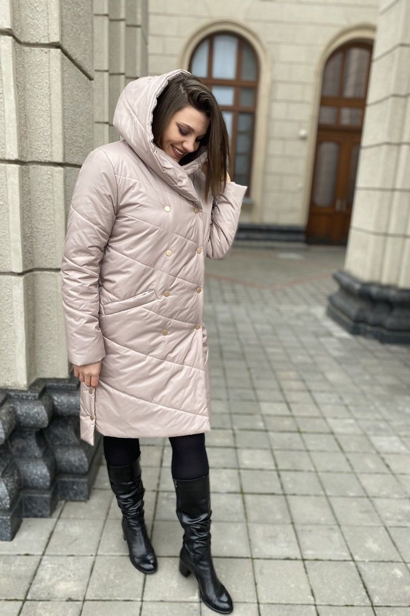 Женское пальто Ольга Стиль С-699 бежевый