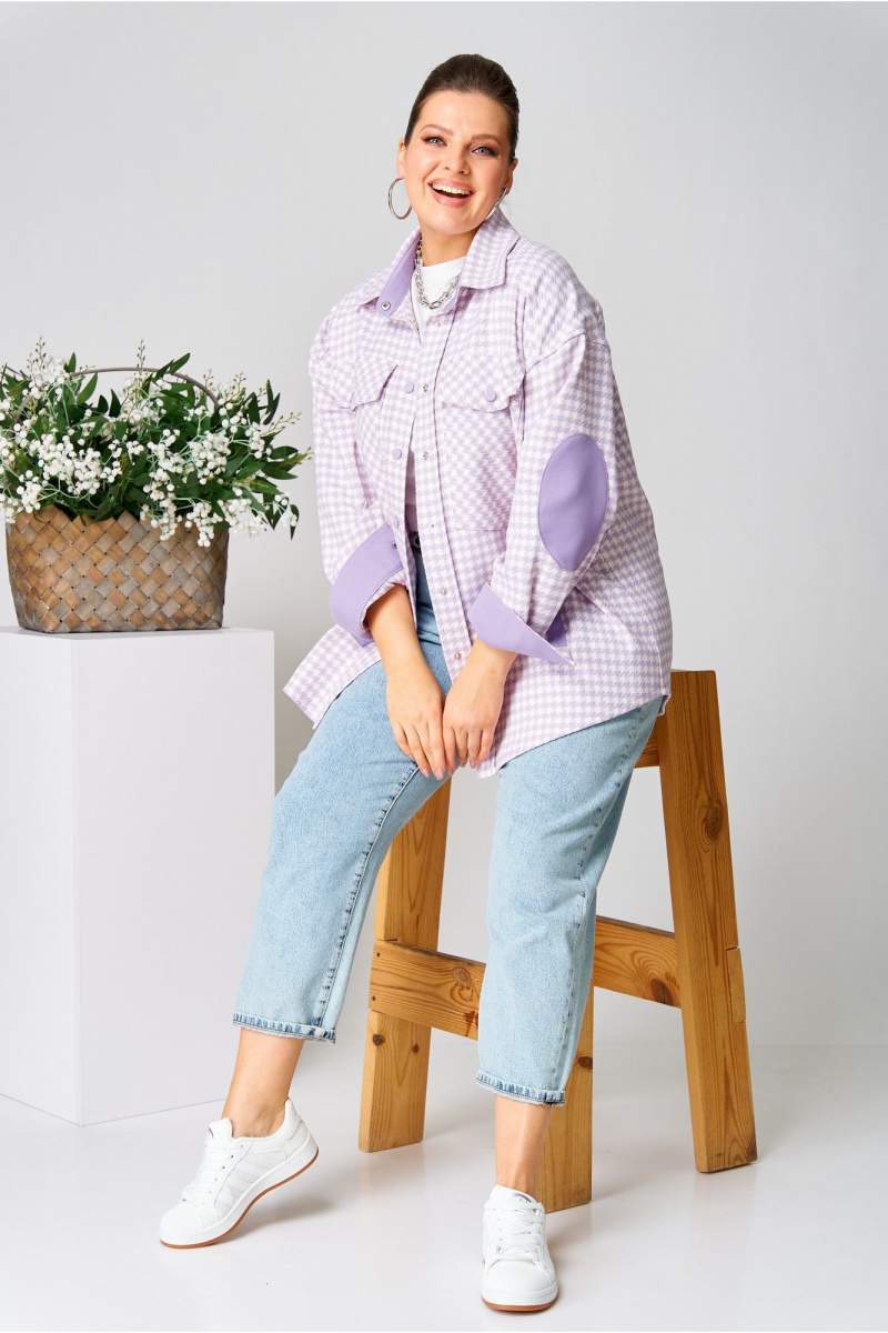 Рубашки AVA fashion М-107 лавандовый