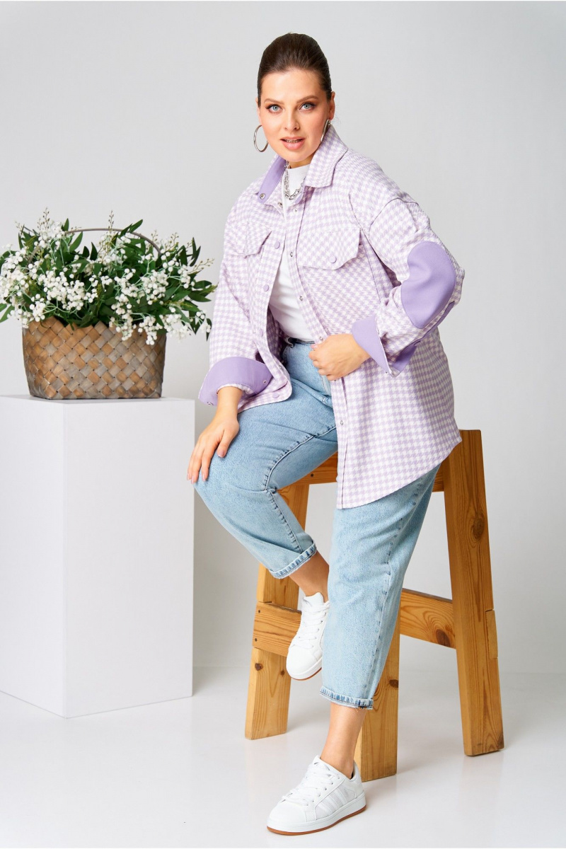 Рубашки AVA fashion М-107 лавандовый