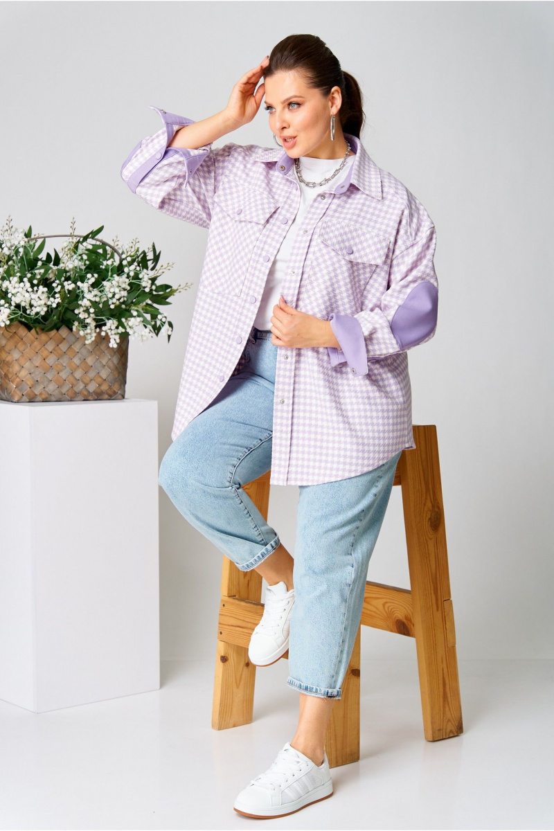 Рубашки AVA fashion М-107 лавандовый