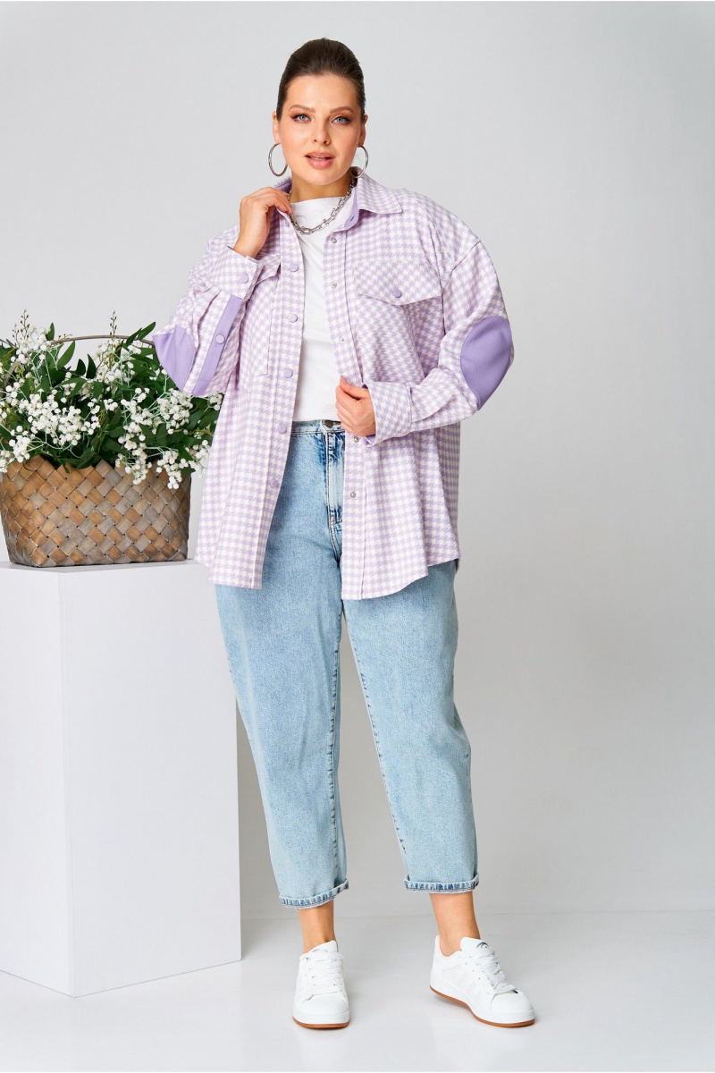 Рубашки AVA fashion М-107 лавандовый