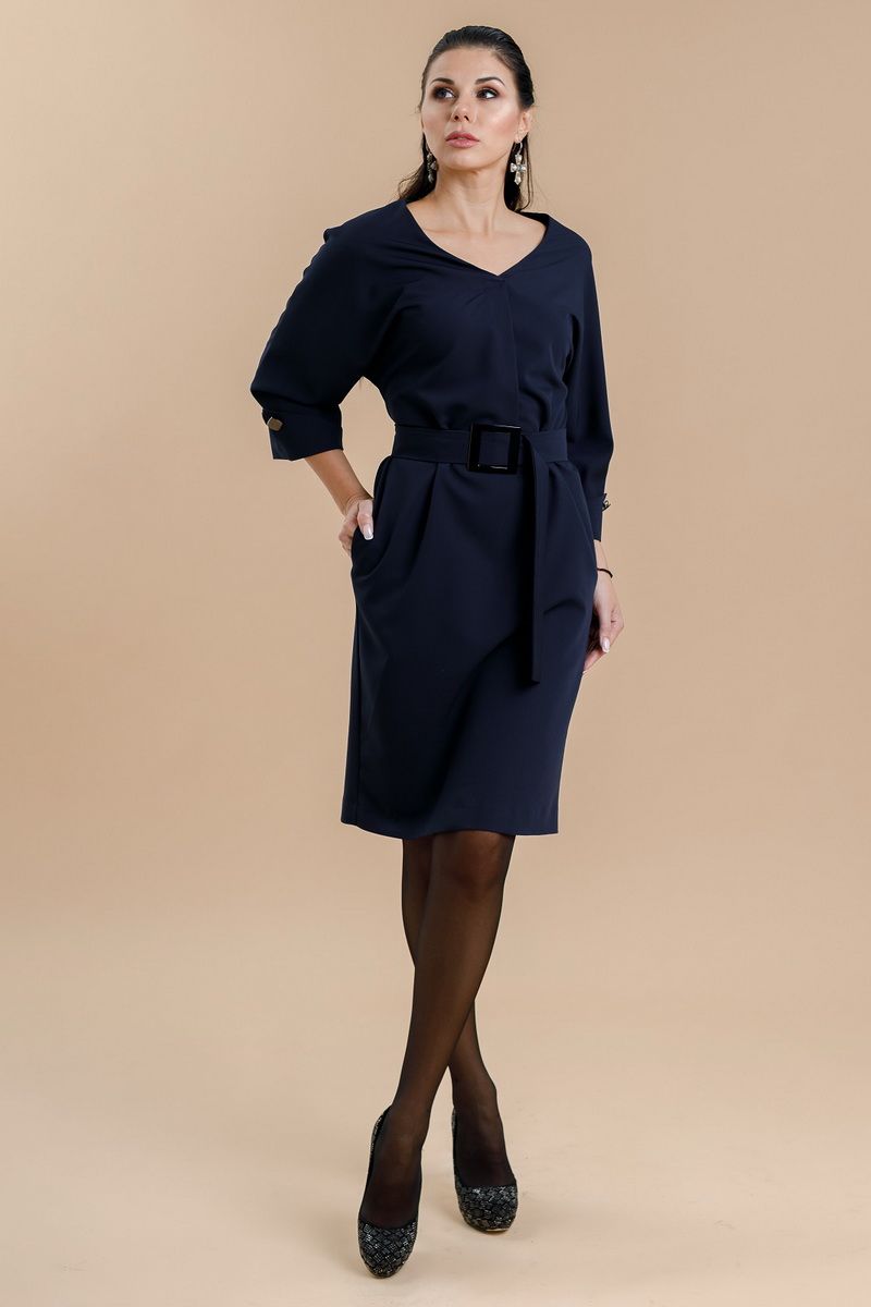 Платье с поясом YFS 0798-20 темно-синий
