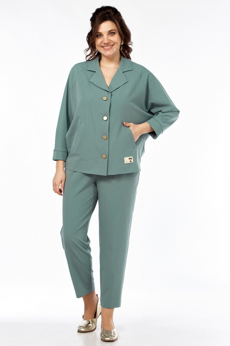 Брючный костюм Alani Collection 2084 светло-бирюзовый